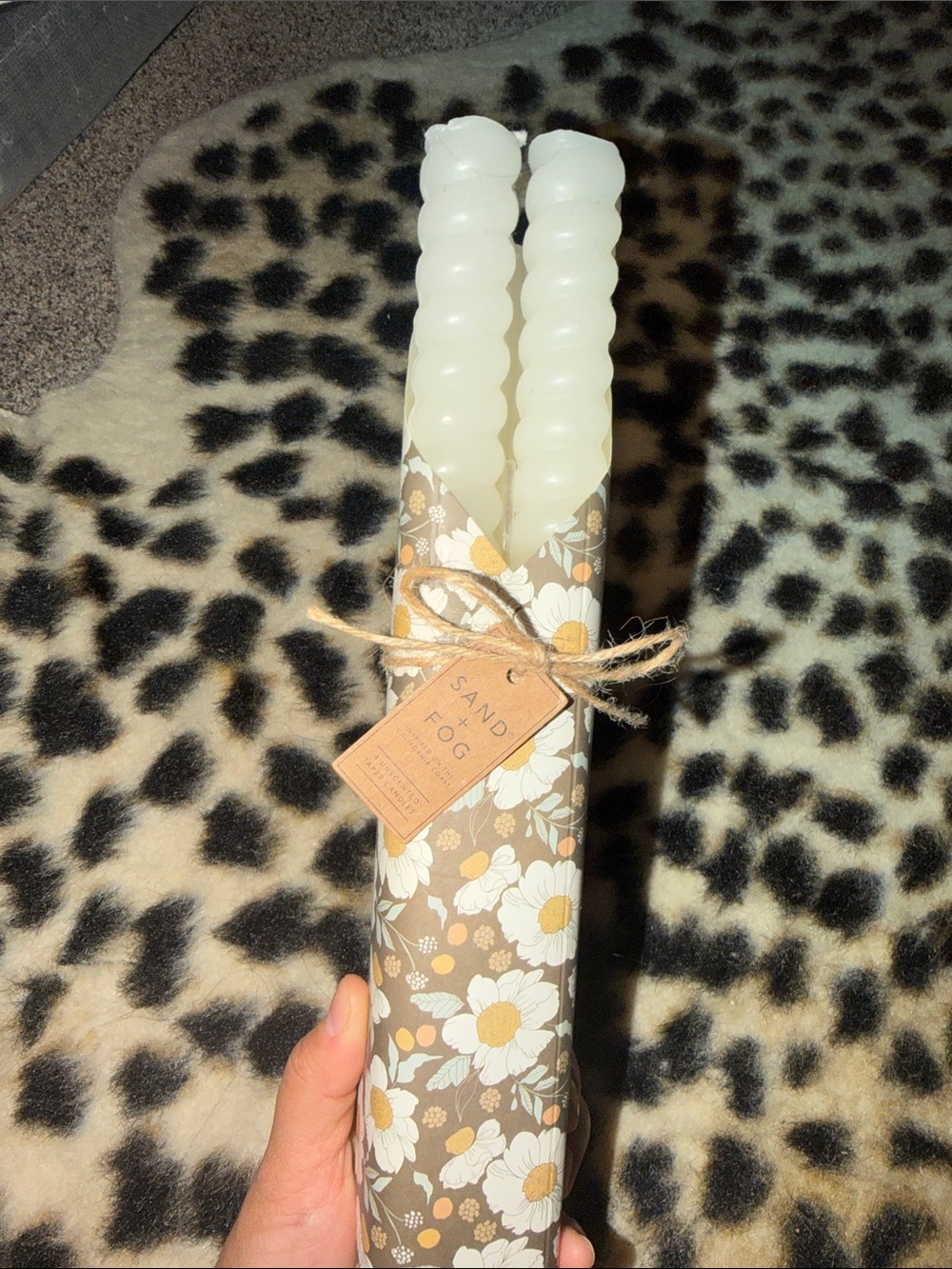 White spiral taper candles set 4
